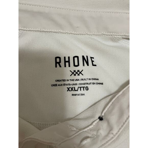 RHONE White Commuter Long Sleeve Polo Shirt XXL - Picture 2 of 9